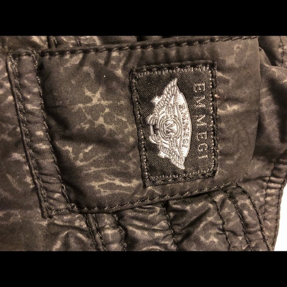 VTG 80’s Emmegi Black Printed Ski Snow Pant Sz. XS Zip Pockets Cozy Warm - Picture 4 of 5